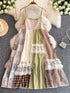 Patchwork Lace Trimmed A-Line Dress
