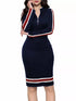 Striped Bodycon Long Sleeve Dress