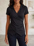 Hooded Wrap Front Slim Fit Top