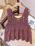Openwork Scoop Neck Tank - Lojy Shop