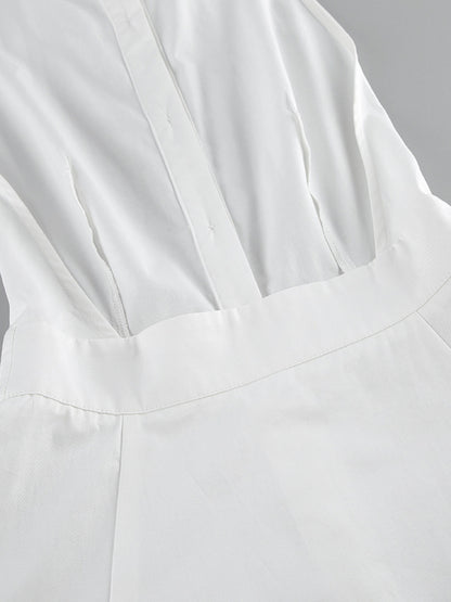 Backless Sleeveless Button Front Maxi Dress