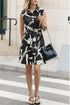 Abstract Print Sleeveless Shirt Dress