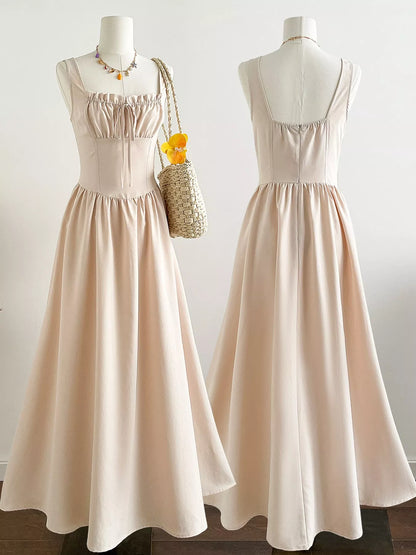Square Neck Sleeveless A-Line Dress