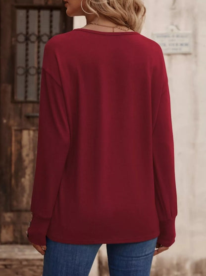 V-Neck Long Sleeve T-Shirt