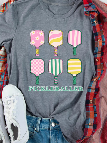 PICKLEBALLER Playful Bats Printed Casual T Shirt