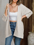 Striped Open Front Knit Cardigan - Lojy Shop