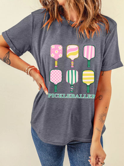 PICKLEBALLER Playful Bats Printed Casual T Shirt