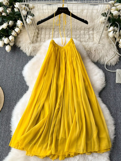 Backless Halter Neck Dress