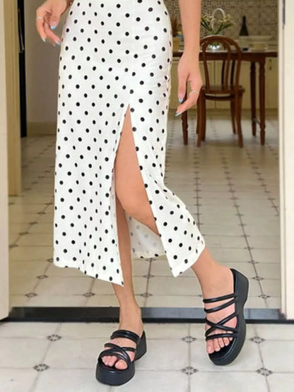 Slit Spaghetti Strap Midi Dress