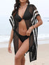 Open Front Contrast Openwork Cover-Up