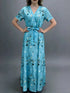 Floral Print Short Sleeve Wrap Maxi Dress