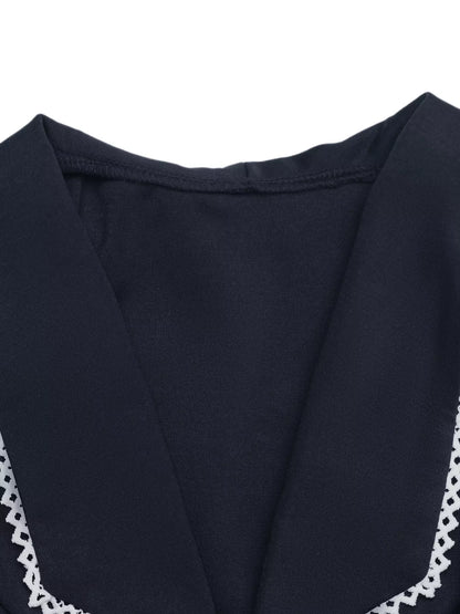 Lace Trim Tie-Front Vest