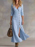 Full Size Button Front Slit Maxi Dress Plus Size
