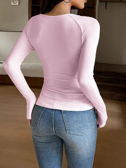 Lace Trim Long Sleeve T-Shirt