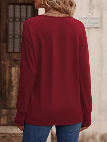 V-Neck Long Sleeve T-Shirt