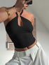 Halter Neck Cami with Keyhole Detail