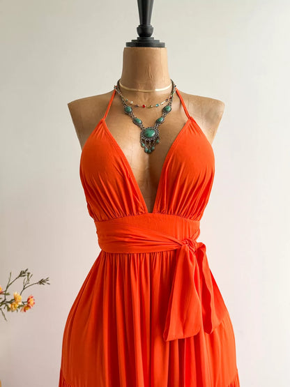 Halter Neck Tiered Dress
