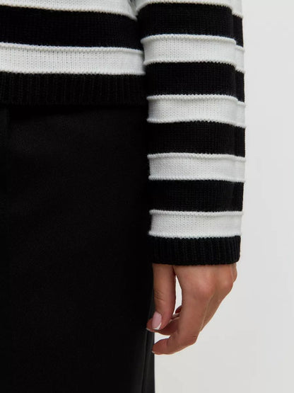 Striped Dropped Shoulder Long Sleeve Cardigan