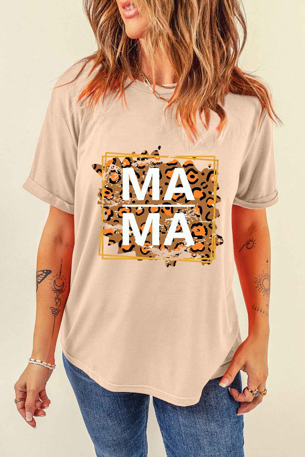 MAMA Round Neck Short Sleeve T Shirt Lojy Shop
