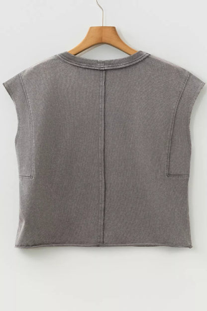 Mineral Wash Boxy Fit Cotton Tank Top